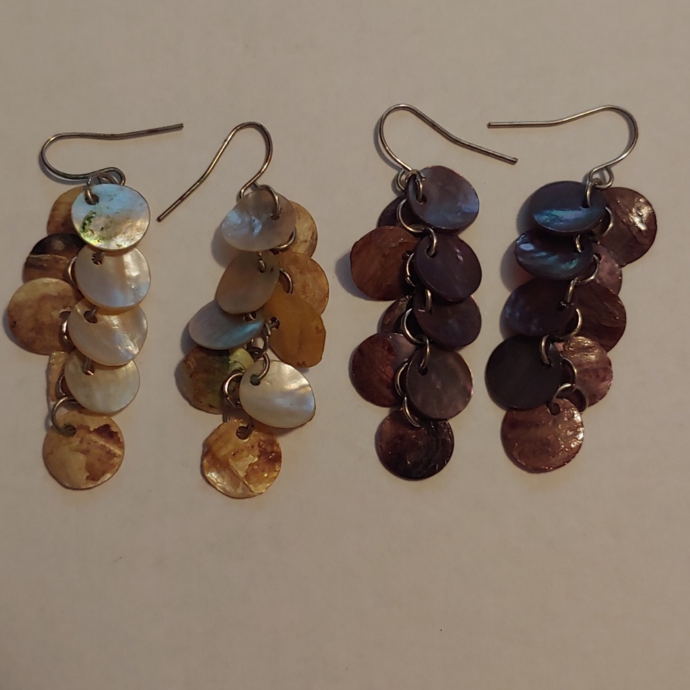 2 set shell earrings
